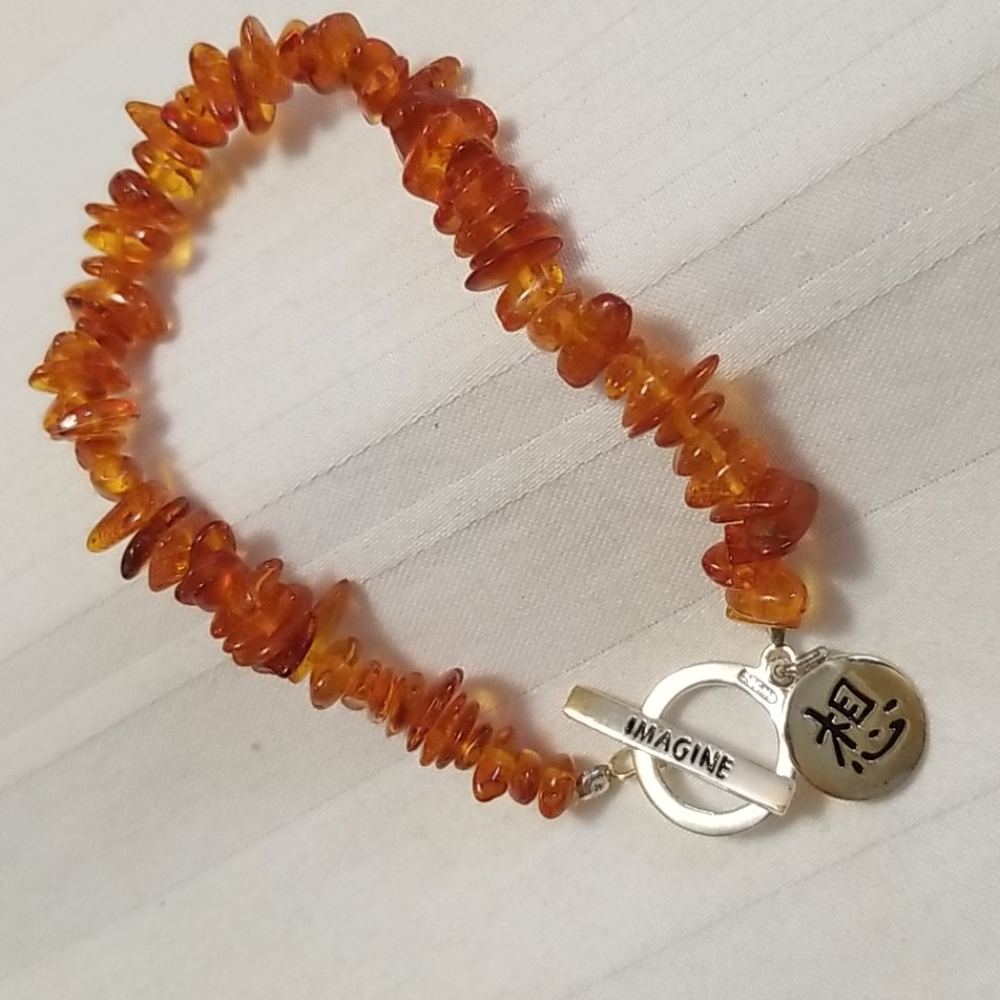 Sterling Silver Glass Citrine IMAGINE Bracelet